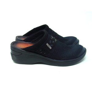 Bzees Women's Clog Black Dolce Wedge Knit Closed Toe Slip On Shoes Size 10
